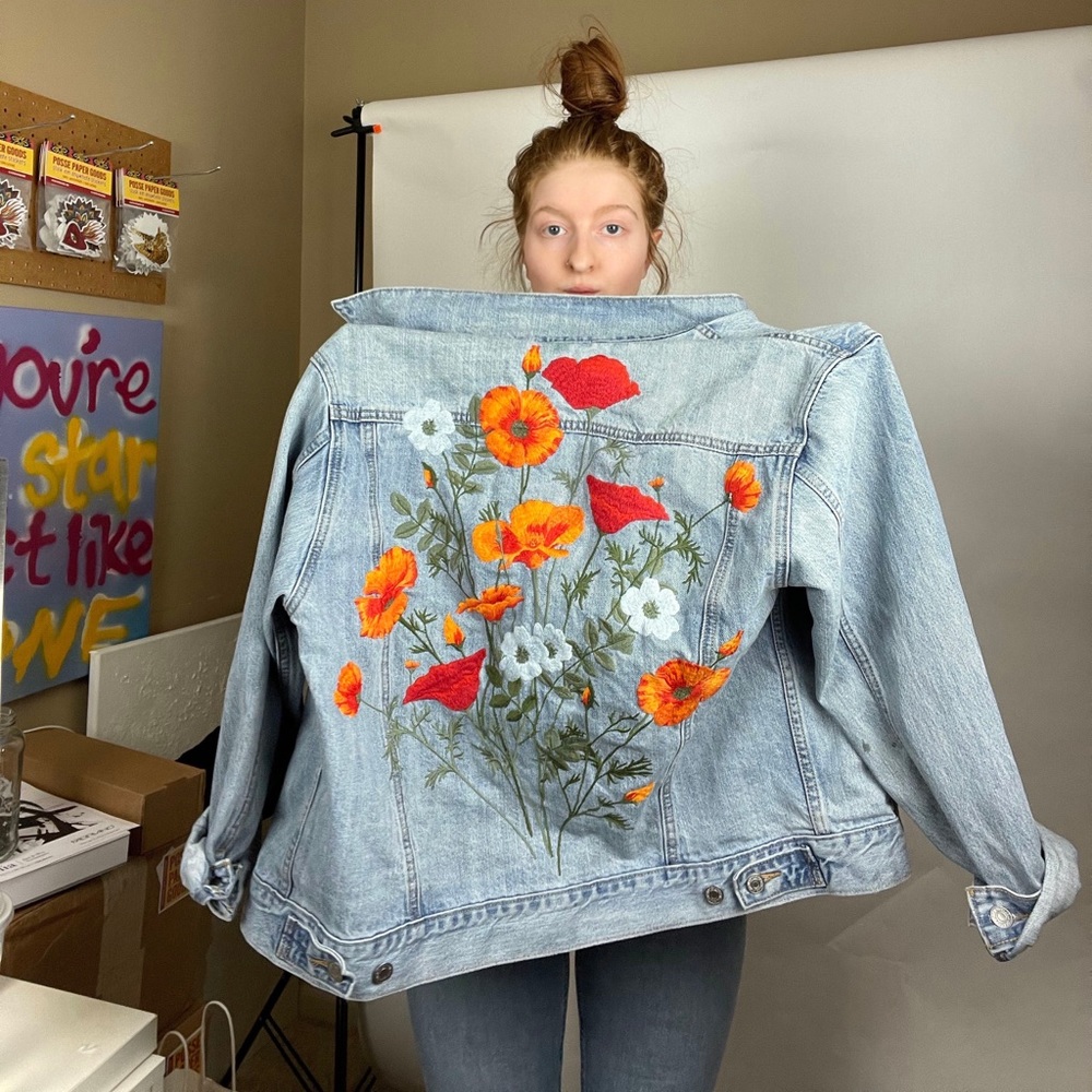 Levi’s Floral Embroidered Denim Jacket